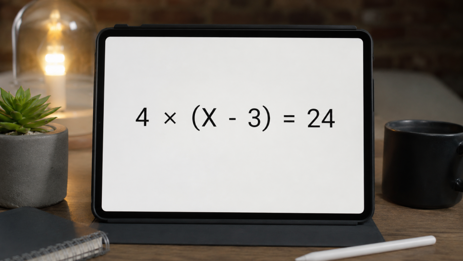 90% взрослых дают неправильный ответ на «4 × (X - 3) = 24» — а у вас получится?